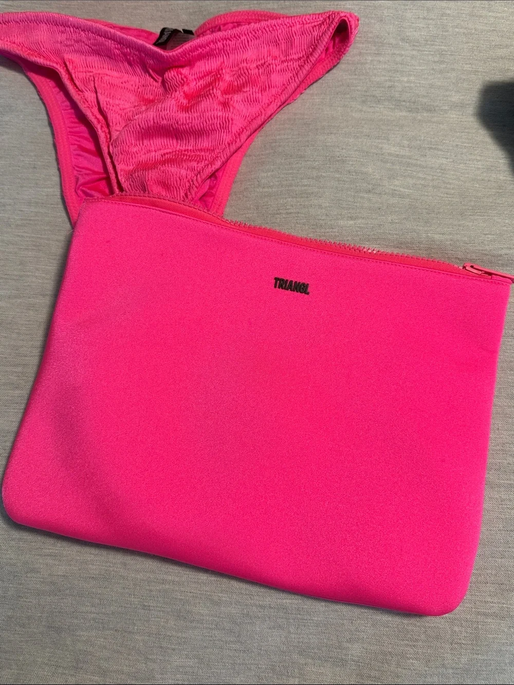triangl swimwear Hot Pink Textured Bikini Set
